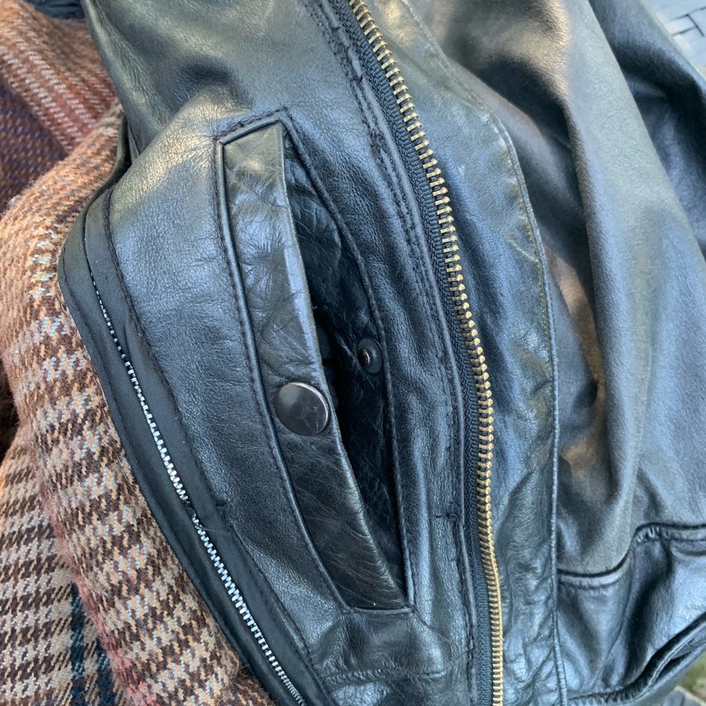 Sea Dream leather black motorcycle jacket Men’s L - Picture 12 of 16